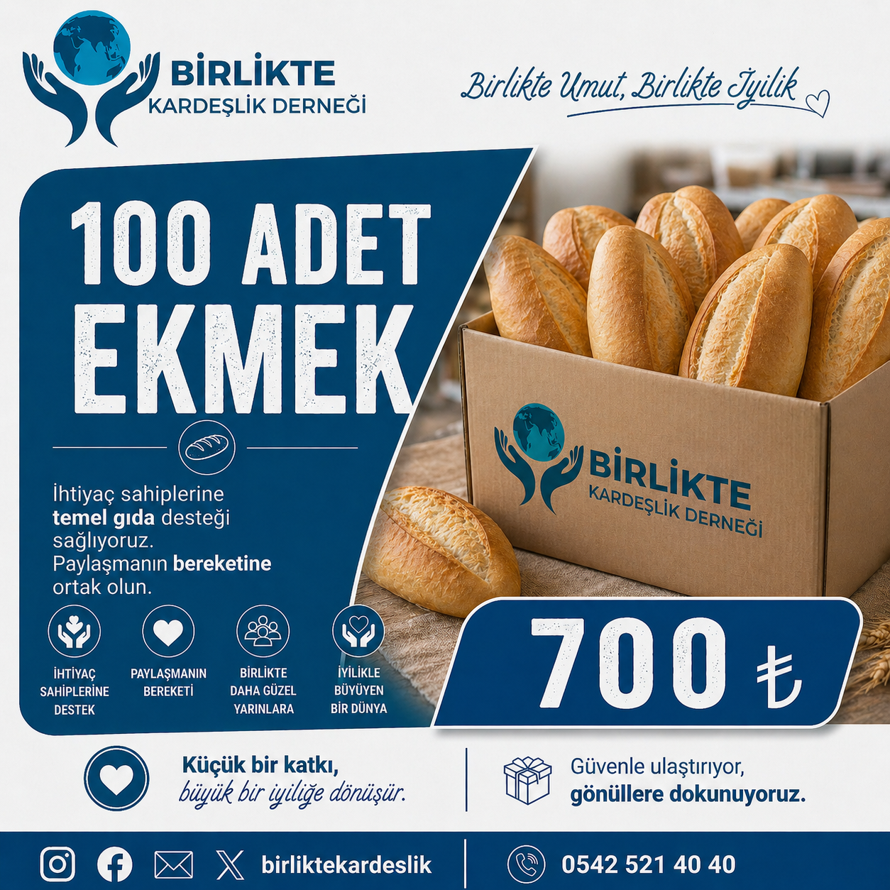 100 ADET EKMEK BAĞIŞI